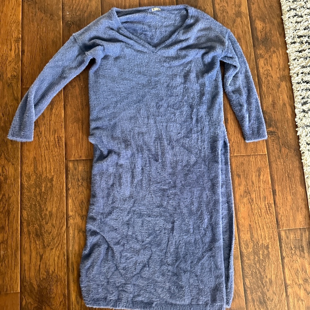 Free People Intimately fuzzy blue oversize dress